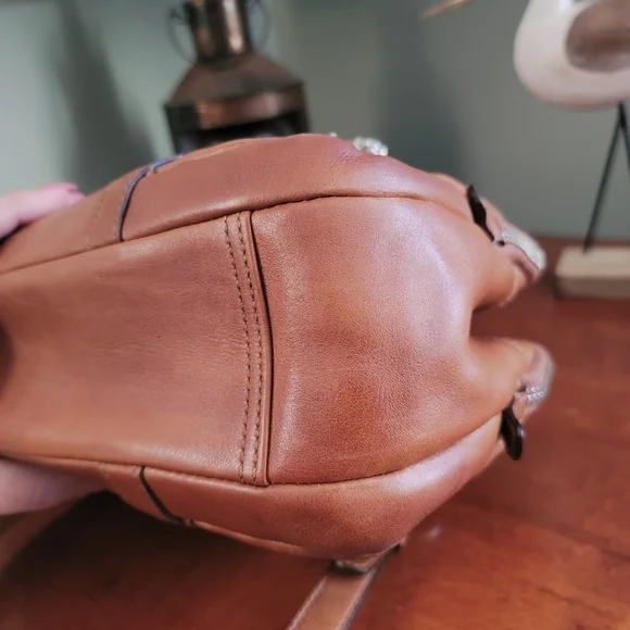 Coach Bonnie 12695 Satchel British Tan Leather Shoulder Bag Y2K - Picture 10 of 16